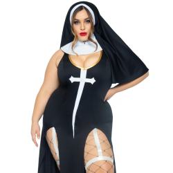 Костюм монашки-грешниці Leg Avenue Sultry Sinner 1X-2X (плаття, головний убір, комір)