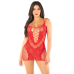 Еротична міні-сукня Leg Avenue Lace and Net Mini Dress, червона