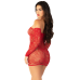 Міні-сукня з сітки з мереживними вставками Leg Avenue Seamless Off The Shoulder Mini Dress, One Size, Red