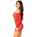Міні-сукня з сітки з мереживними вставками Leg Avenue Seamless Off The Shoulder Mini Dress, One Size, Red