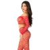 Комплект топ і легінси Leg Avenue Off The Shoulder, One Size, червоний, довгий рукав