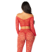 Комплект топ і легінси Leg Avenue Off The Shoulder, One Size, червоний, довгий рукав