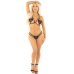 Комплект з перловою ниткою Leg Avenue Open Cup Bra and Pearl String, One Size, чорний