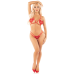 Комплект з відкритими чашечками та перловою ниткою Leg Avenue Open Cup Bra and Pearl String, One Size, Red