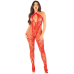 Бодистокінг з глибоким декольте Leg Avenue Seamless Net and Lace, Red
