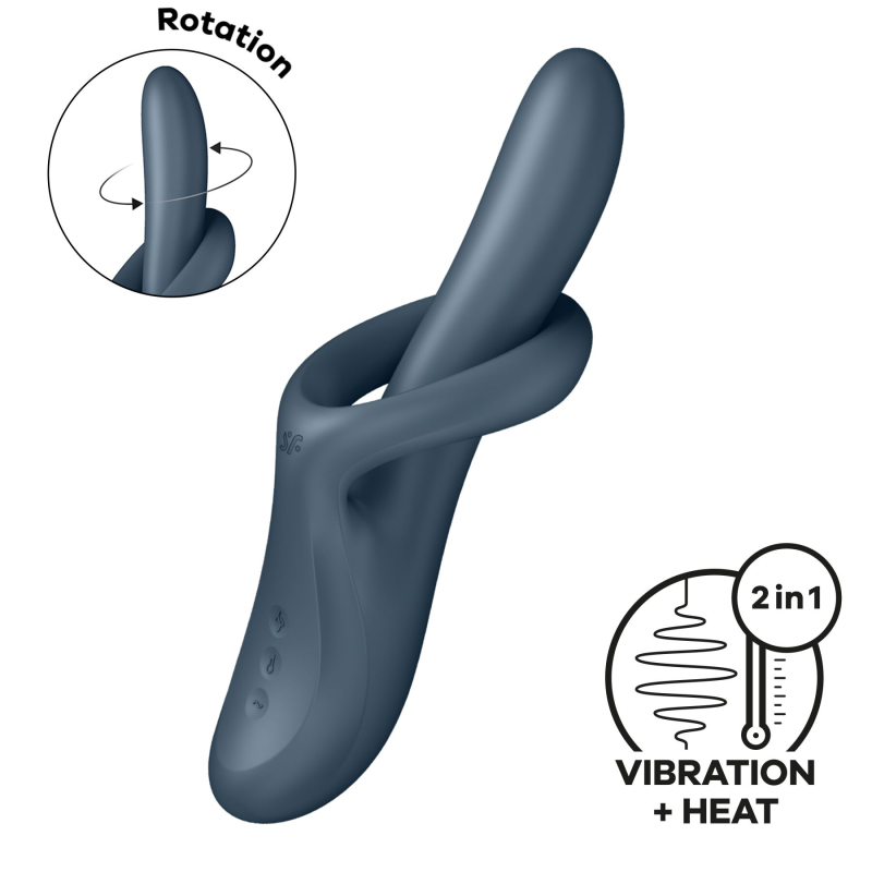 Вібратор з ротацією Satisfyer Heat Flex 4 Grey з підігрівом