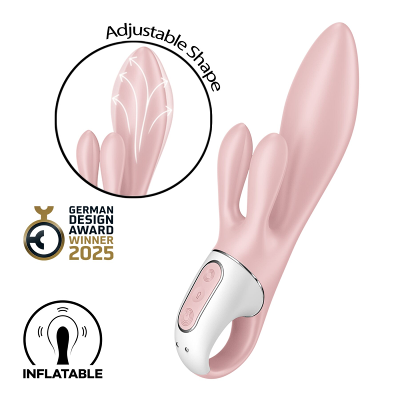 Вібратор-кролик надувний Satisfyer Air Pump Bunny 3 з подвійним відростком
