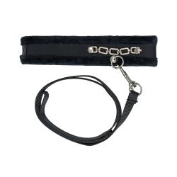 Ошийник з повідцем Punishment Crystal Collar & Leash, чорний