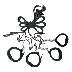 Растяжка на ліжко Punishment 5-Piece Bed Restraint Kit, чорна, 5 предметів