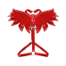 Портупея жіноча Art of Sex Wings, червона, L-2XL, екошкіра