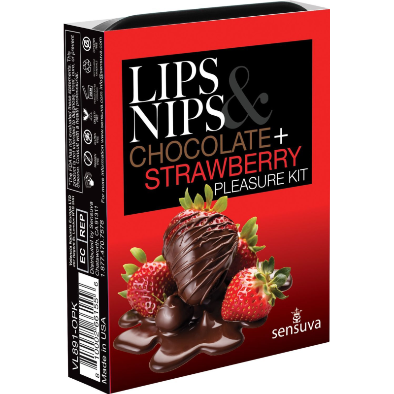 Набір парфумованих засобів для губ Sensuva Lips & Nips Pleasure Kit Chocolate Strawberry, 2 x 4 г