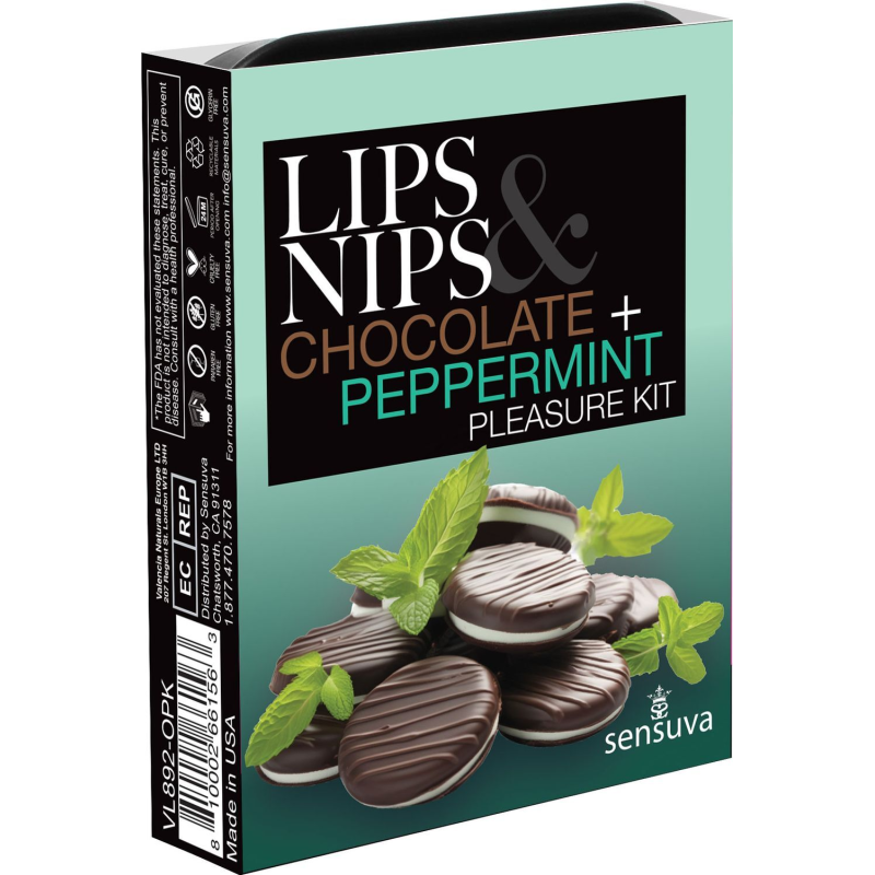 Набір Sensuva Lips & Nips Pleasure Kit Chocolate Peppermint, 2 х 4 г, Sensuva (США)