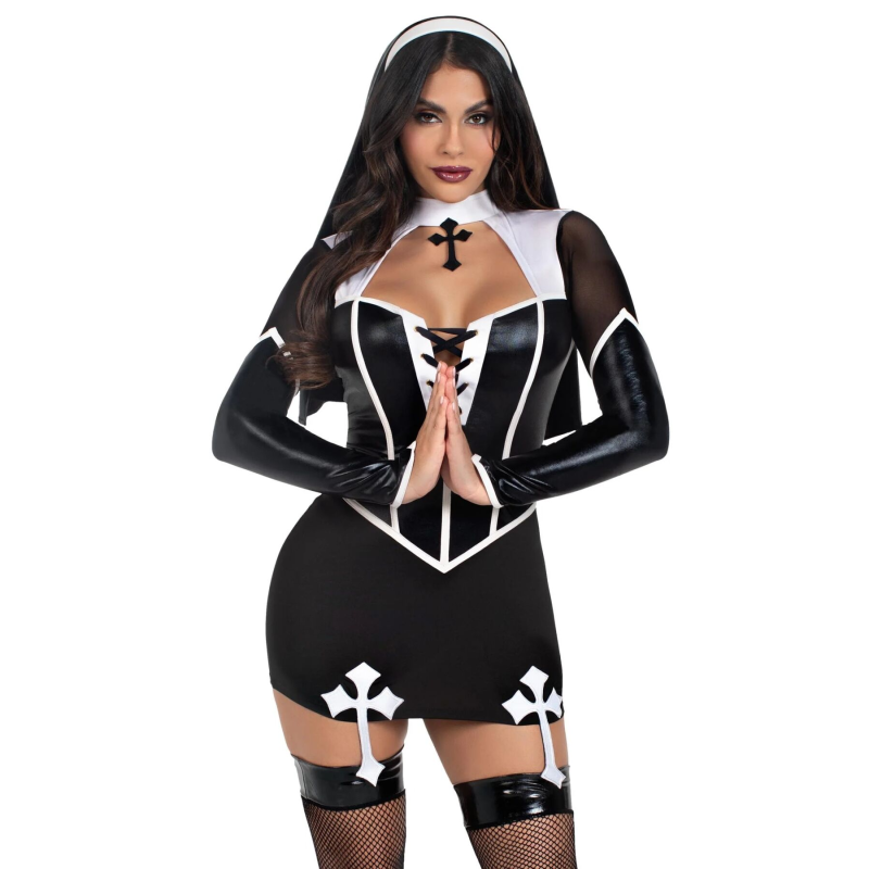 Костюм монашки Leg Avenue Holy Hottie Dress XS