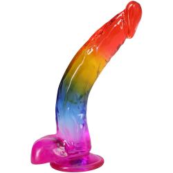Фалоімітатор Doc Johnson Crystal Jellies 24 см Rainbow