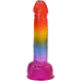 Фалоімітатор Doc Johnson Crystal Jellies Realistic 8.5 Inch з мошонкою, Rainbow