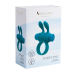 Ерекційне віброкільце S Pleasures Premium Rabbit Ring з вушками та знімною віброкулею, бірюзове